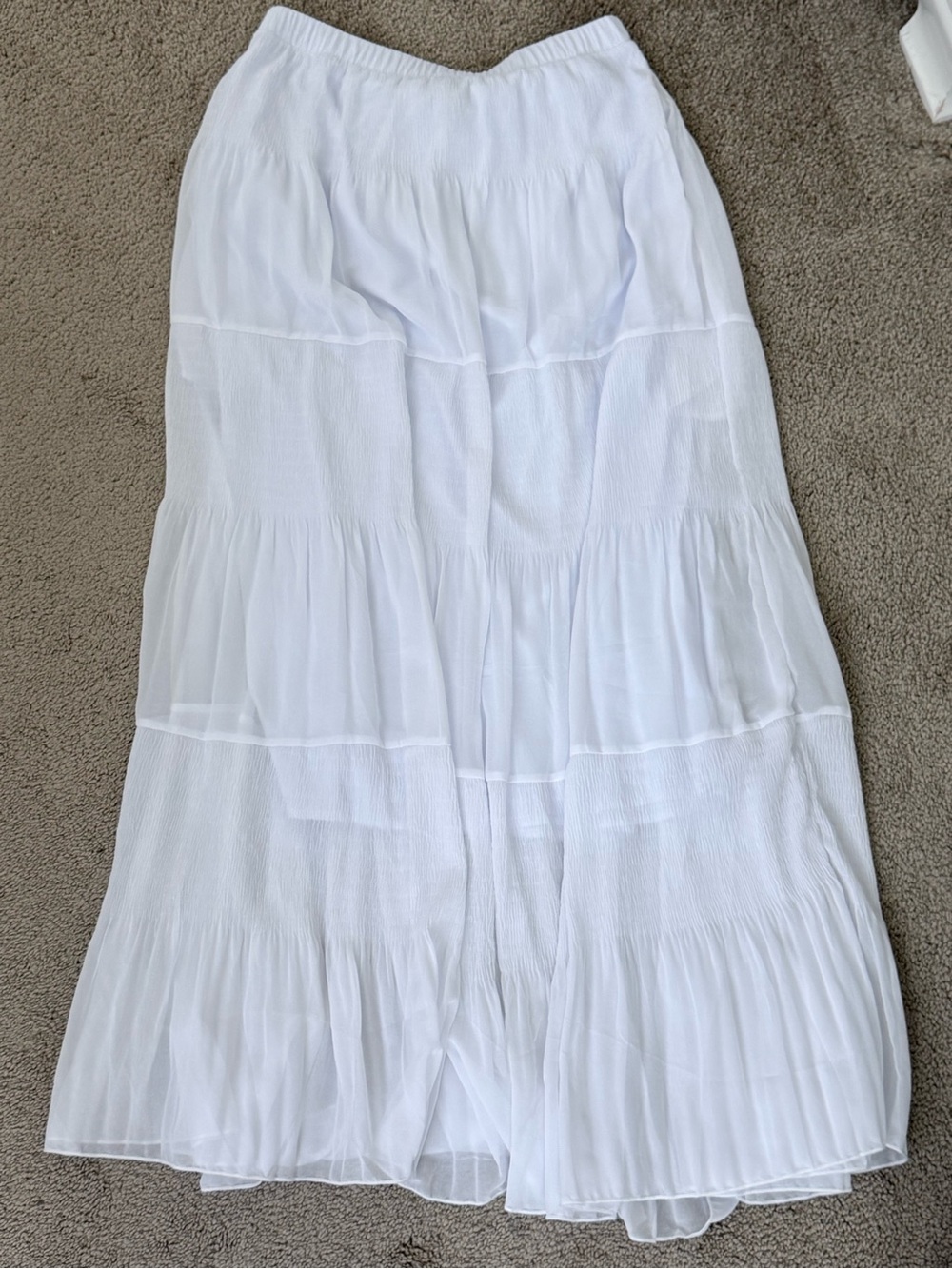 White Tiered Maxi Skirt